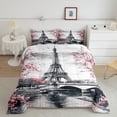 thumbnail image 2 of Manfei Female Men Eiffel Tower 3 Pieces Queen Comforter Set,Romantic Paris Ultra Soft Bedding Sets,Happy Valentine's Day Bedding Comforter Set Breathable,Luxury Bedroom Decor,Reversible, 2 of 8