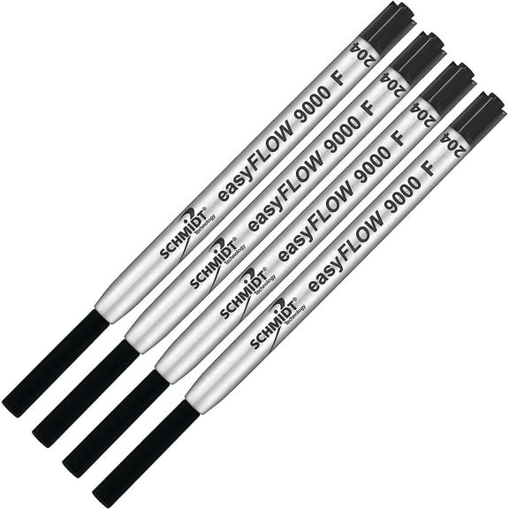 Imprinted Schmidt easyFLOW9000 Ballpoint Refill- Black Ink, Fine Tip 0.8mm - Pack of 4