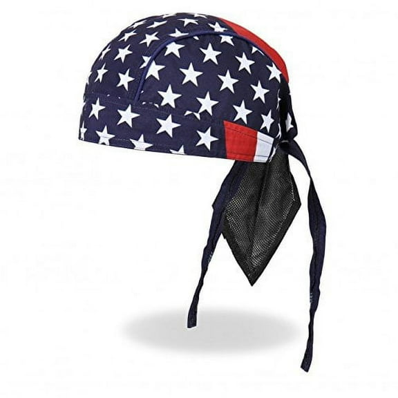 Hot Leathers Authentic Bikers Premium Headwraps, AMERICAN FLAG - High Quality Micro-Fiber & Mesh Lining HEADWRAP