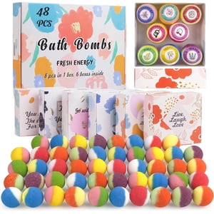 PickMora Bath Bombs 48 Pack Natural & Organic