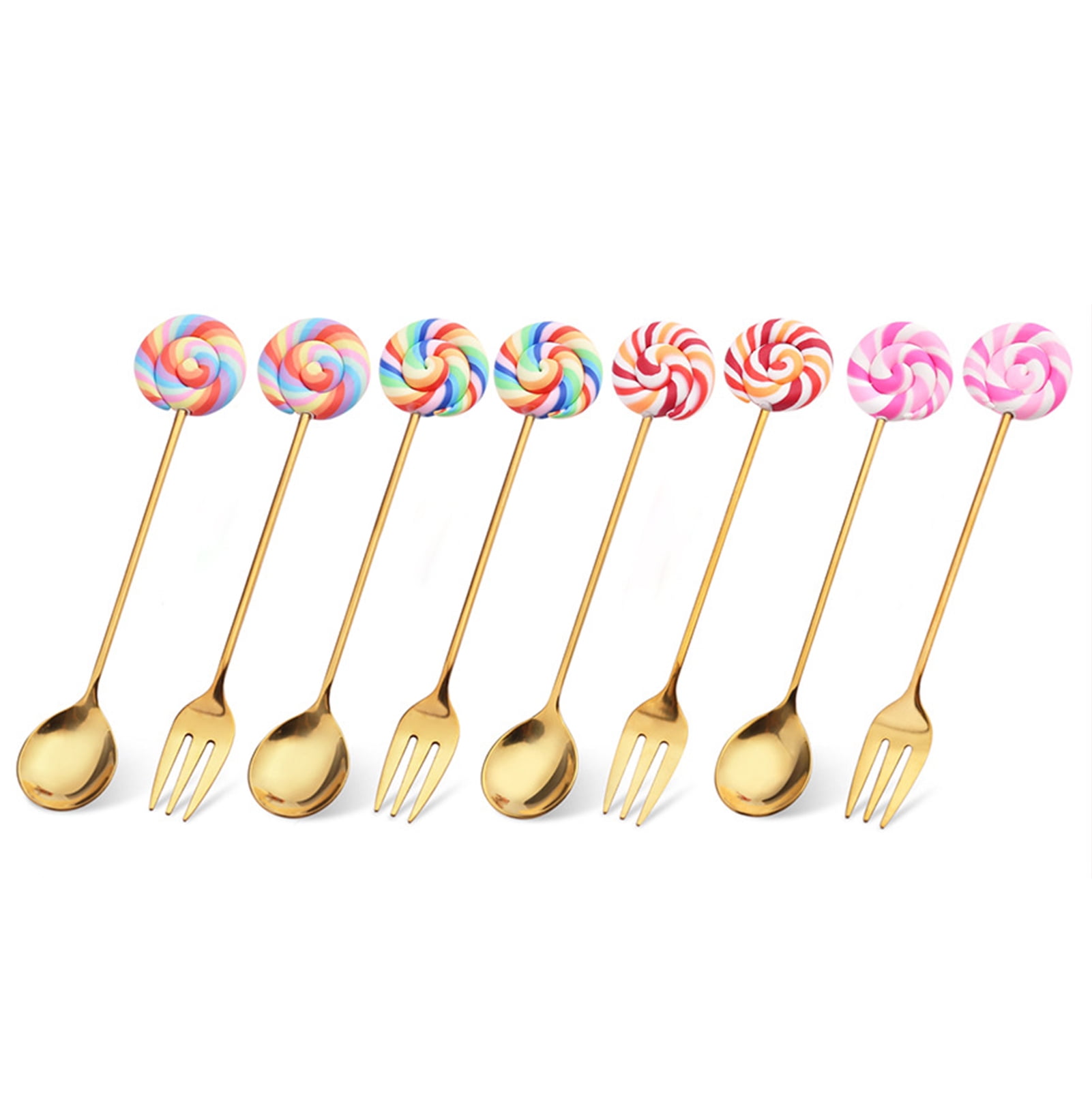 SPRING PARK Stainless Steel Stirring Spoons Cute Doughnut Coffee Spoon