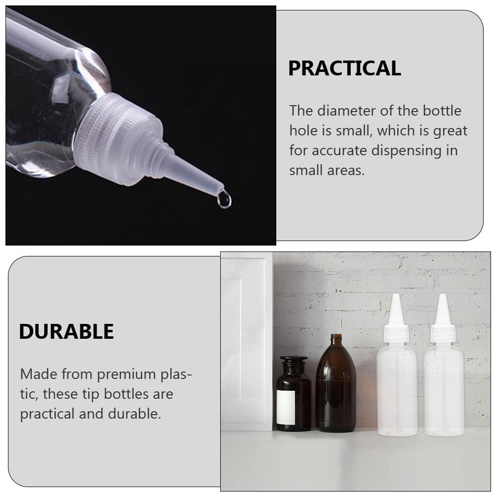 Masteelf 20 Pcs Liquids Spike Squeeze Bottle Pigment Storage Bottles 12X3.5X3.5CM White
