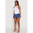 thumbnail image 3 of Women's Denim Pleated Micro Skirt with Shorts Lining, 3 of 6