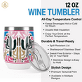 thumbnail image 4 of Biddlebee 12oz Insulated Stainless Steel Stemless Wine Tumbler, Black & White Check, 4 of 9