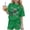 Green, variant on BFHHYA Girls 4th of July Sets 2-Piece Outfit Bow Print Short Sleeve Shirts Elastic Waist Shorts Youth Casual Loose Set 3-15 Years