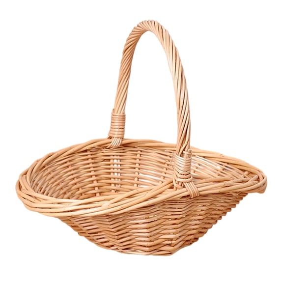 LLDYYDS Natural Woven Willow Picnic Basket with Handle,Portable Flower Gathering Baskets for Fruits Vegetable and Flowers 23X17X5.5CM