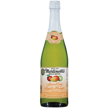 Martinelli's Gold Medal Sparkling Apple-Mango Juice, 25.4 oz (Pack of 6)