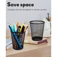 thumbnail image 5 of Deally Mesh Pencil Holder Metal Pen Cup Black for Desk 6 Packs, 5 of 7