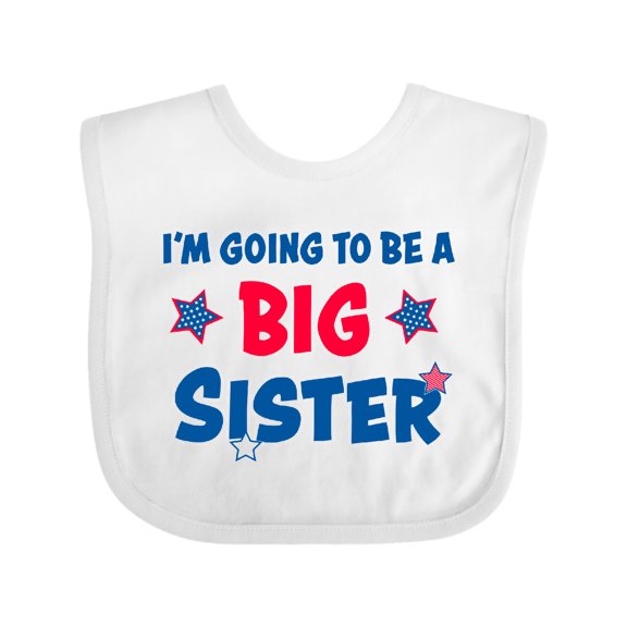 Inktastic July 4th Im Going to be a Big Sister Girls Baby Bib