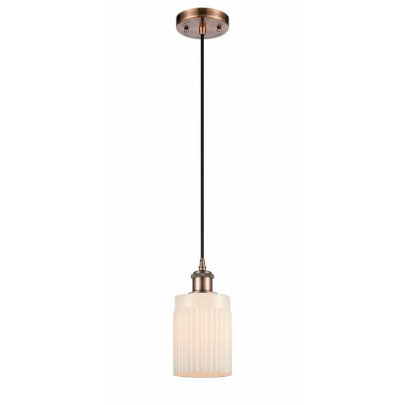 Innovations 516-1P-AC-G341 Hadley 1 Light Mini Pendant part of the Ballston Collection, Antique Copper