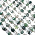 thumbnail image 4 of GKNET Wholesale Delicate Jewelry 50Pcs Natural Stone Moss Agate Gemstone Silver Plated Rings, 4 of 4