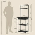 thumbnail image 2 of Coffee Bar Station - Bakers Rack with Fabric Drawer, Microwave Oven Storage Stand, Bakers Rack for Coffee Stand Station, Home Kitchen Organizer, Brown, 2 of 8