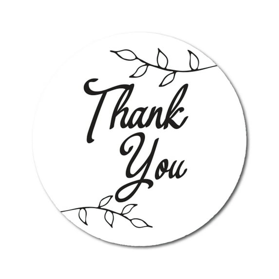 Darling Souvenir Round 45 Pcs Leaf Vines Thank You Stickers White Wedding Envelope Seal-1.6 Inches
