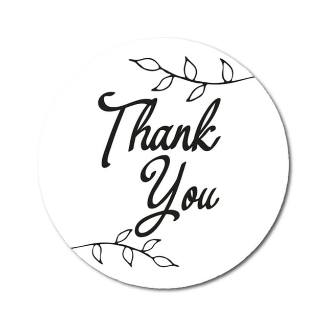 Darling Souvenir Round 45 Pcs Leaf Vines Thank You Stickers White Wedding Envelope Seal-1.6 Inches