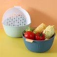 thumbnail image 1 of SPRING PARK Kitchen Drain Basket Double-Layer Strainer Fruit Colander Bowl Sieve Vegetable, 1 of 7