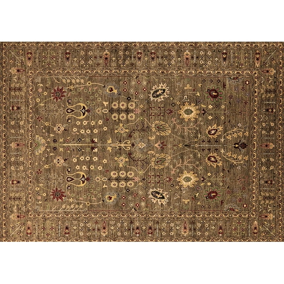 Ahgly Company Indoor Rectangle Oriental Brown Industrial Area Rugs, 8' x 12'