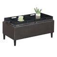 thumbnail image 3 of Convenience Concepts Designs4Comfort Magnolia Storage Ottoman with Reversible Trays, Espresso Faux Leather, 3 of 7