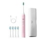 thumbnail image 2 of Cepillo de dientes eléctrico con 4 cabezales y carga USB, 5 modos y temporizador de 2 minutos, impermeable IPX7 para adultos - blanco, azul o rosa, 2 of 9