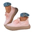 thumbnail image 3 of YLYL Women Knit Platform Sneakers Lace up No Slip Breathable Mesh Lightweight Casual Walking Shoes, 3 of 9