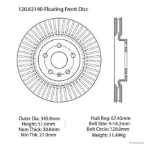 Centric Parts Disc Brake Rotor P/N:120.62140