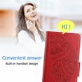 thumbnail image 5 of Nalacover Wallet Case for iPhone 14, Butterfly Embossed Pattern Luxury PU Leather Magnetic Flip Folio Cover with Card Slots Holder Kickstand Wrist Strap Soft Silicone Shockproof Case,Red, 5 of 9