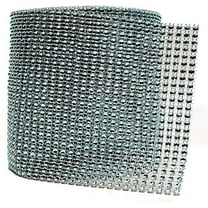 4.75" X 10 Yards Faux Diamond Rhinestone Mesh Wrap for Wedding, Party and Events Decoration (Blue)