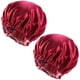 thumbnail image 1 of Gorro de dormir de satén de 2 piezas, gorro de dormir de doble capa para mujeres y niñas, gorro de satén suave con capucha de seda ajustable para dormir, cuidado del cabello, spa, uso doméstico Xemadio LKX-0639-1, 1 of 4