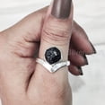 thumbnail image 1 of Natural Amethyst Ring, Rough Amethyst Gemstone Ring, February Birthstone, Crown V Ring, 925 Sterling Silver, Womens Ring, Christmas, Thanksgiving, Handmade, Statement Jewelry, Rough Gemstone Jewelry, 1 of 5