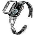 thumbnail image 3 of Dwitch Bling Band+Full Case Compatible with Apple Watch Series 9/8/7 45mm for Women Girls,Glitter Diamond Metal Adjustable Bracelet Band & Cover for iWatch Series 9/8/7 45mm,Black Strap+Case, 3 of 7