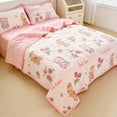thumbnail image 6 of JOGZMZ Washable Cotton Summer Quilt with Rose Rabbit Bear Print - Breathable Air Conditioning Blanket for Bed, Couch, or Travel - Lightweight Machine Washable Nap Comforter 71x79 Inch, 6 of 6