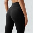 thumbnail image 4 of NOLDARES Women’s Flare Leggings High Waisted Bootcut Yoga Pants Tummy Control Seamless Flared Bell Bottom Workout Gym Pants(L040-Black), 4 of 8