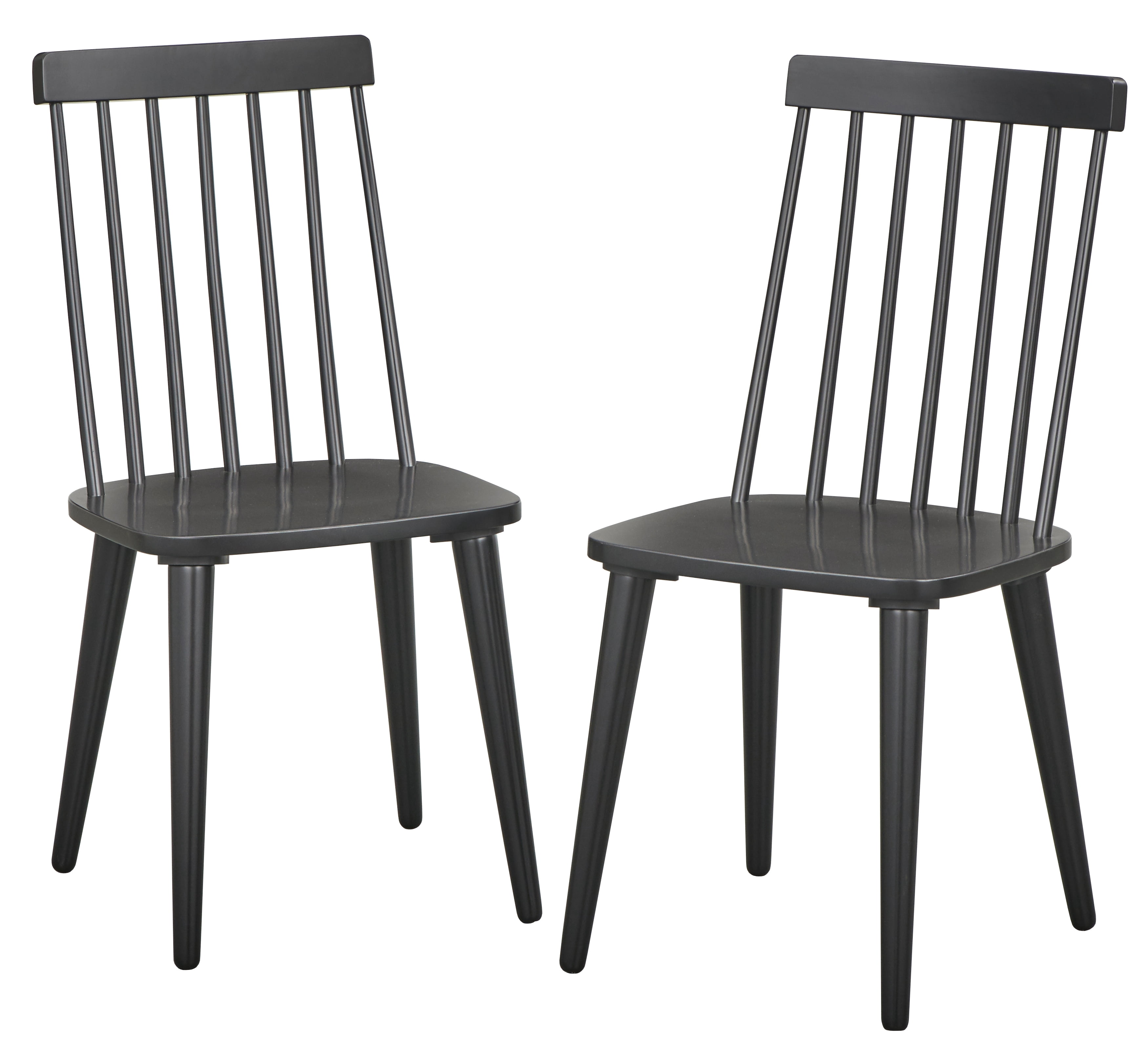 TMS Lowry Farmhouse Spindle Back Wood Dining Chair, Set of 2, Black