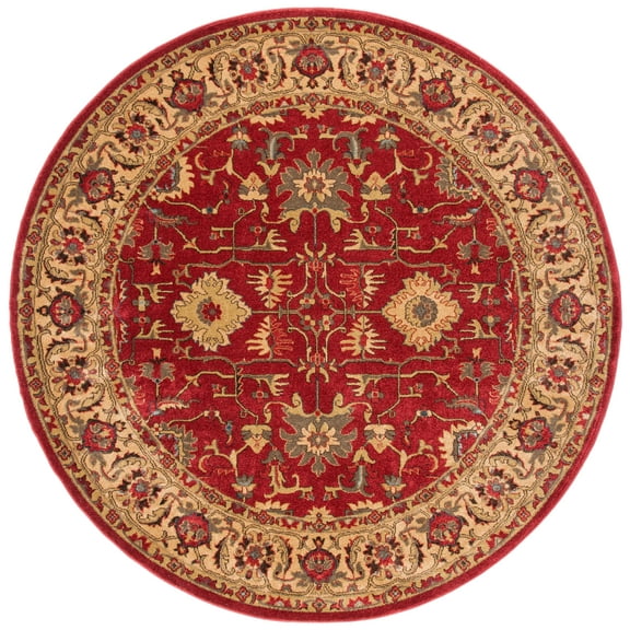 SAFAVIEH Mahal Bentley Oriental Area Rug, Red/Beige, 6'7" x 6'7" Round