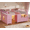 Pink, variant on Loft Bed Twin Size with 7 Storage Drawers, LED Lights, Bookcase,Low Metal Loft Bed with 14" H Safety Guardrail,Inclined Ladder and Play Curtain, Under-Bed Play Space, White