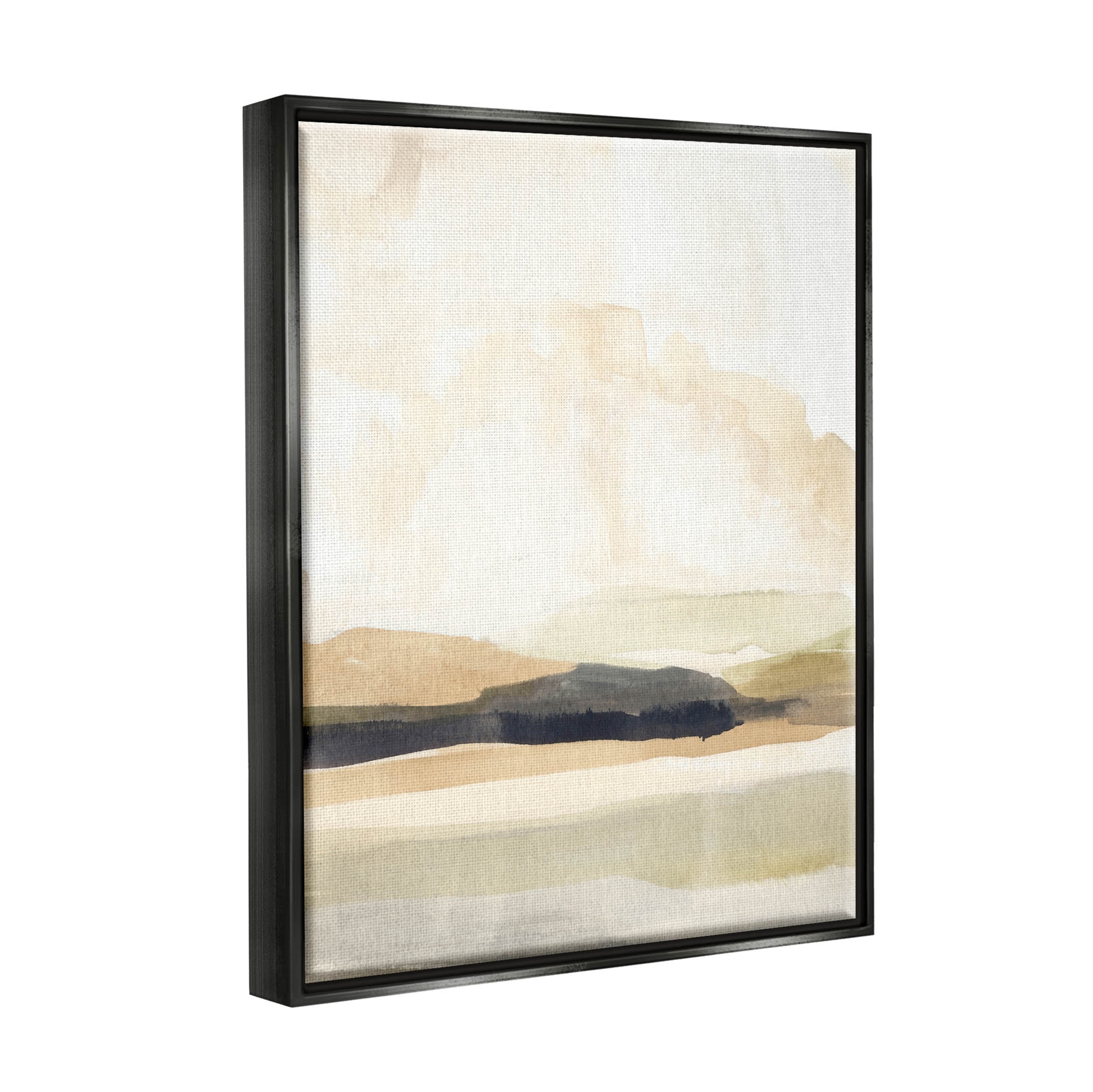 Stupell Industries Figurative Landscape Scene Painting Jet Black Floating Framed Canvas Print Wall Art, Design by Annie Warren