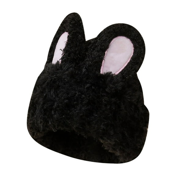 Prolriy Winter Hats for Women Winter Cute Knitted Hat for Women in Autumn and Winter Internet Same Japanese Sweet and Versatile Warm Toe Head Woolen Hat Womens Hats Black