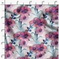thumbnail image 2 of Soimoi Florals Printed, Japan Crepe SatinFabric, by The Yard 54 Inch Wide, Decorative Sewing Fabric for Dresses Kimonos Gowns, Pink & Blue, 2 of 6