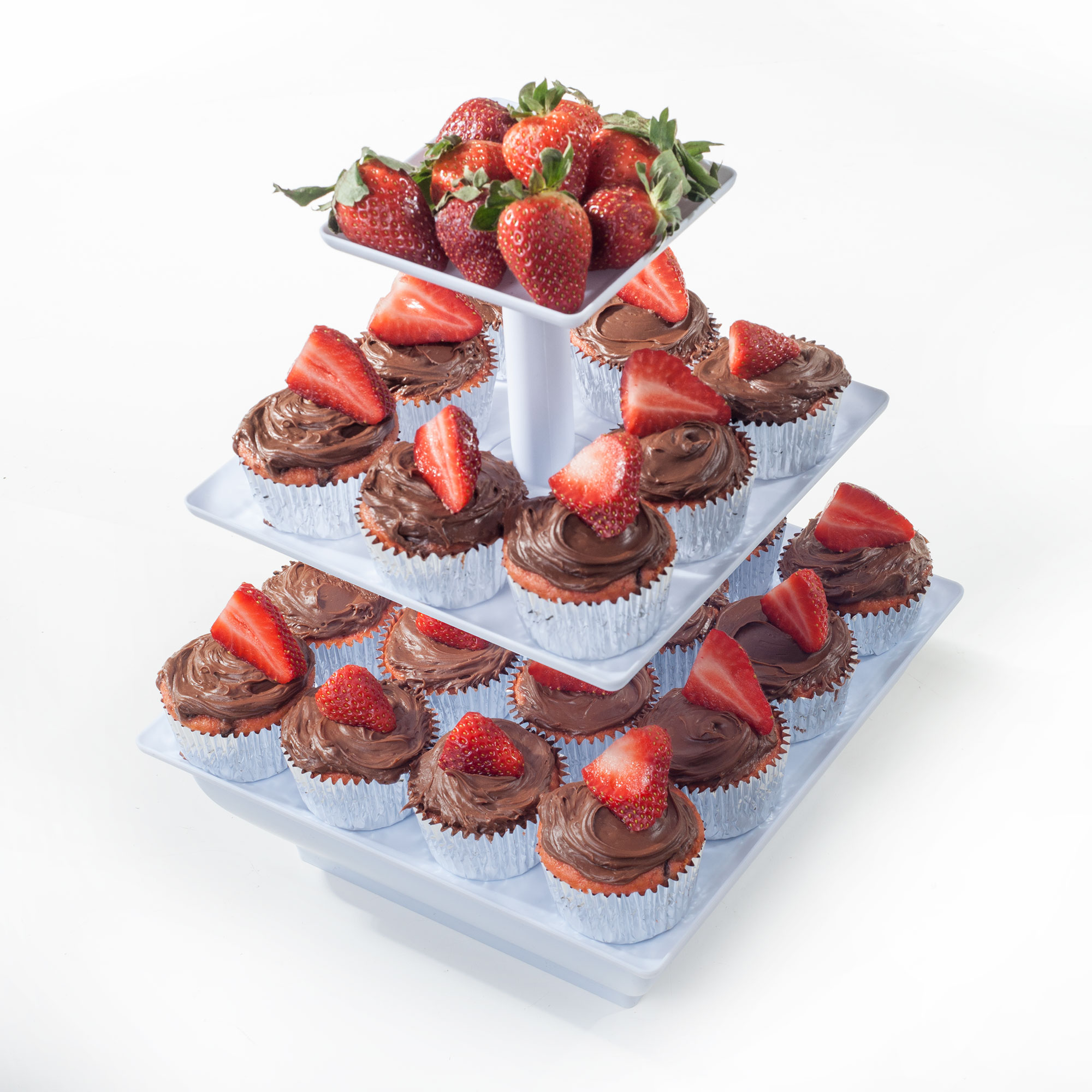 Chef Buddy 8 in x 8 in Plastic 3-Tier Birthday Tiered Dessert Stand, White - image 5 of 8