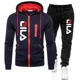thumbnail image 4 of Nueva chaqueta con cremallera para hombre, jersey con capucha, pantalones deportivos, ropa deportiva informal para correr, conjunto de 2 piezas para ropa de calle para hombre, 4 of 5