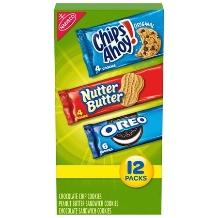 Christmas Cookie Assortment Nabisco Chips Ahoy! Nutter Butter, & Oreo Variety Cookie Pack, 23.4 Oz., 12 Count ()