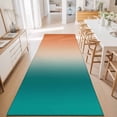 thumbnail image 3 of Hallway Runner Rug 2'x6', Teal Orange Ombre Kitchen Runner Rugs Non-Slip Carpet Mats, Contemporary Art Abstract Aesthetics Bedside Rugs Runners Washable Floor Carpet for Bathroom Laundry Room, 3 of 8