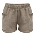 thumbnail image 5 of FASHOFT Boys Linen Shorts Summer Elastic Waist Casual Shorts for Boys with Pockets Khaki 12-13 Years, 5 of 5