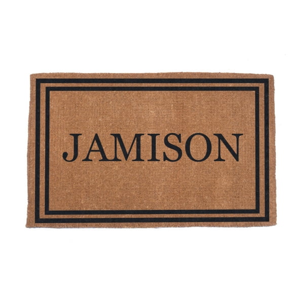 CocoMatsNMore Personalized Black Double Border Doormats 38' x 60"