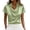 Green, variant on Womens Summer Tops Satin Cowl Neck Blouse Elegant Short Sleeve Collared Silk Like Work Office Tops