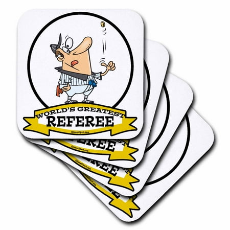 

Funny Worlds Greatest Referee Occupation Job Cartoon set of 4 Coasters - Soft cst-103497-1