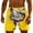 Yellow, variant on Ynynloco Men's Cartoon Print Beach Shorts Hot Summer Swim Trunks Sports Bathing Suits with Mesh Lining