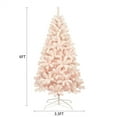 thumbnail image 2 of 6FT Artificial Christmas Tree with 300 LED Lights and 600 Bendable Branches, Xmas Tree with Foldable Metal Stand for Holiday Decoration, Pink, 2 of 7