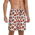 thumbnail image 2 of Pofeuu Red Ladybugs Print Men's Soft Woven Elastic Waistband Sleep Pajama Short-4X-Large, 2 of 6
