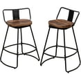 thumbnail image 6 of Andeworld 26" Swivel Bar Stool with Backs, Matte Black (Set of 2), 6 of 6