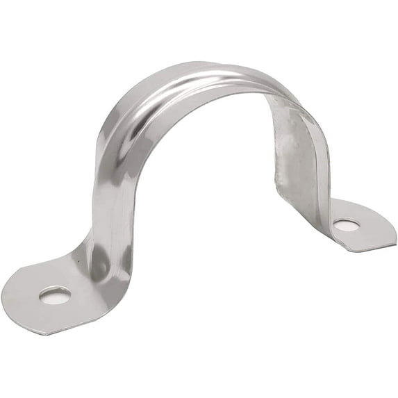20 Pcs 1.2inch Rigid Pipe Strap,Two Hole Stainless Steel Strap U Bracket, Widened Tube Strap Tension Clip Assortment Kit Heavy Duty Pipe Clamp(40mm),